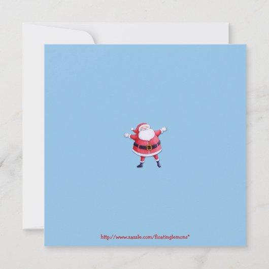 Le Père Noël bleu Noël Invitation de Noël (Dos)