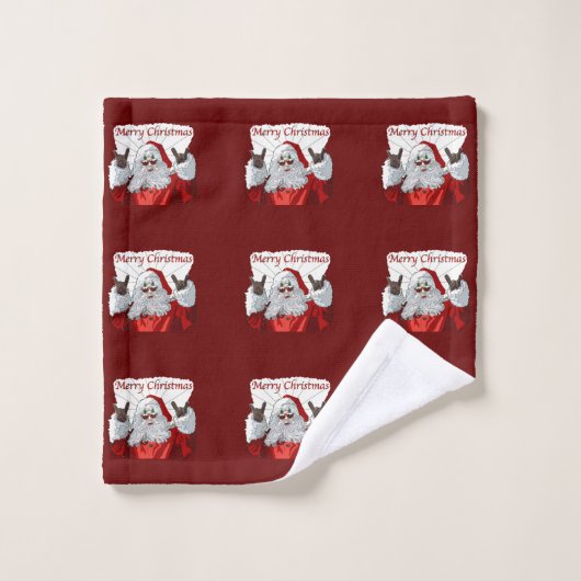  Le père noël cool  (Gant de toilette)