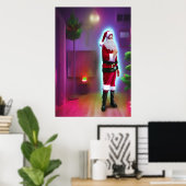 Le Père Noël dans la maison | AI Art Poster (Bureau à domicile)
