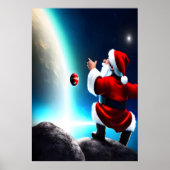 Le Père Noël dans l'espace | AI Art Poster (Devant)