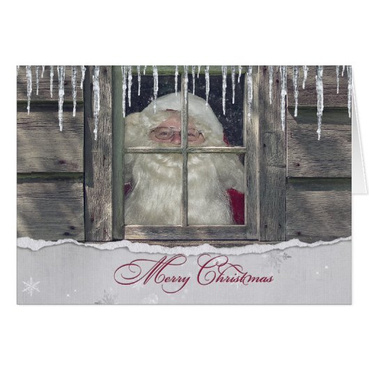 Le Père Noël en hiver cabine avec des glaçons (Devant horizontal)