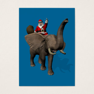 Le Père Noël Monte Un Éléphant