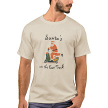 Le Père Noël sur un T-shirt de Noël scooter