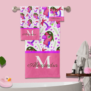 Le perroquet de pirate rose marine de l'enfant