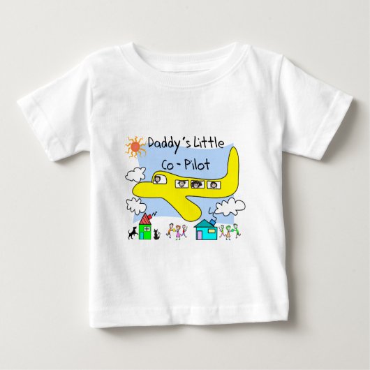 "Le petit co-pilote du papa" badine le T-shirts (Devant)