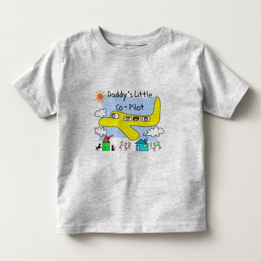 "Le petit co-pilote du papa" badine le T-shirts (Devant)