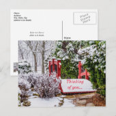 Le Petit Pont Rouge Pensant À Vous Carte Postale (Devant / Derrière)