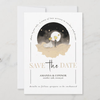Le Petit Prince and Bride Save the Date Uitnodigin Kaart