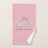 Le petit Safari de la Girafe aux griffes roses (Serviette à main)