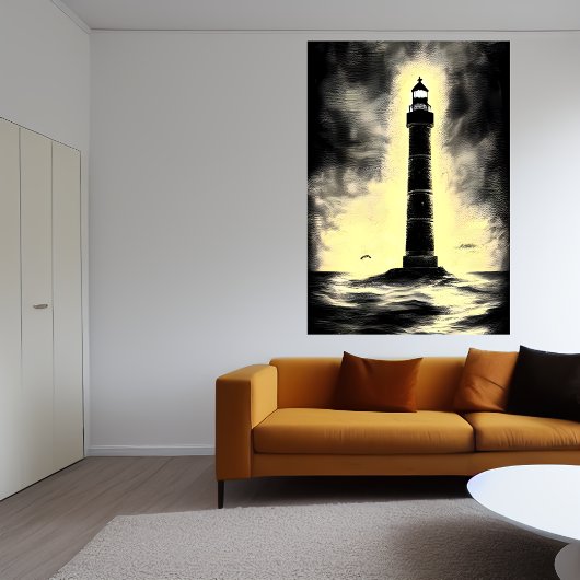 Le phare de la mer | AI Art Poster