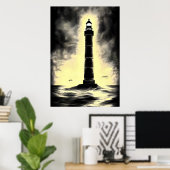 Le phare de la mer | AI Art Poster (Bureau à domicile)