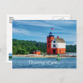 Le Phare De Round Island Penser À Votre Carte Post (Devant / Derrière)