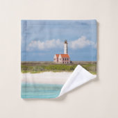 Le phare rose de Klein Curacao 1 (Gant de toilette)