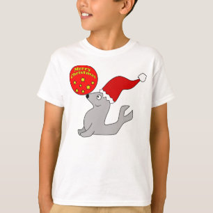 Le phoque de Joyeux Noël badine le T-shirt