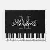 Le piano à queue noir et blanc verrouille le tapis (Devant)