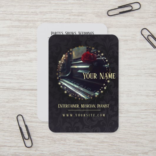 Le piano - Carte de visite (Devant/Arrière en situation)