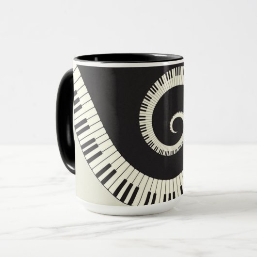 Le piano orienté de musique verrouille la tasse (Devant gauche)