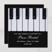 Le piano verrouille des invitations de considérant (Devant / Derrière)