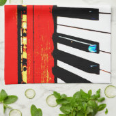 Le piano verrouille la serviette de thé (Plié)