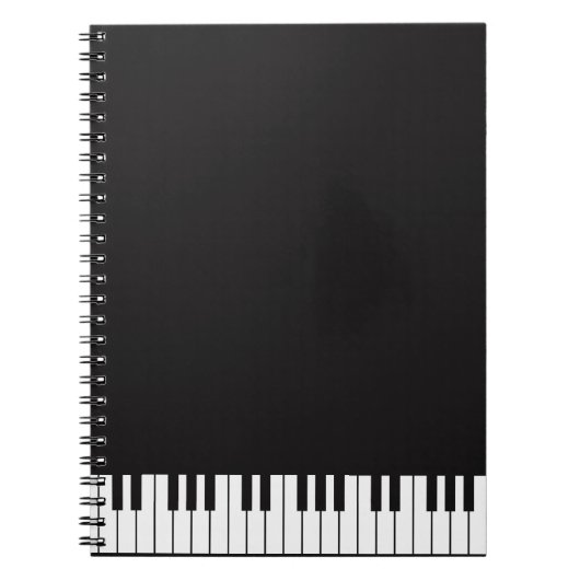 Le piano verrouille le carnet de notes à spirale (Devant)