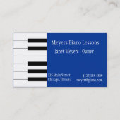 Le piano verrouille le carte de visite (Dos)