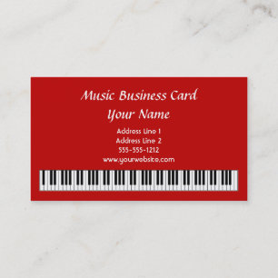 Le piano verrouille le carte de visite en rouge