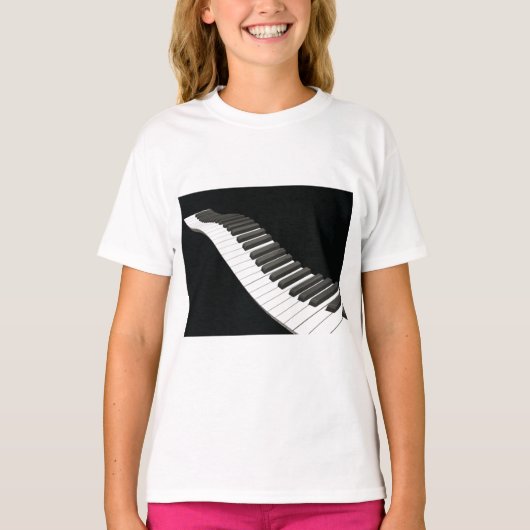 Le piano verrouille le T-shirt de filles (Devant)