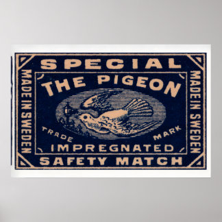 Le Pigeon - Impression Boîte d'Allumettes - Suède