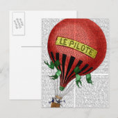 Le Pilote Hot Air Ballon 2 Briefkaart (Voorkant / Achterkant)
