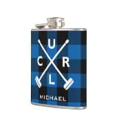 Le plaid de Buffalo croisé balaye le flacon - bleu (Gauche)