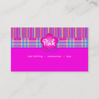 Le plaid de carte de visite de tissu barre le rose