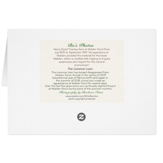 Le plongeon-commun revient à Walden Pond (Dos Horizontal)