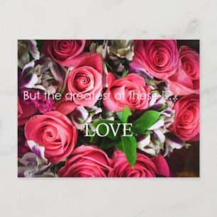 Le plus grand est Love Rose Roses Bouquet Carte po