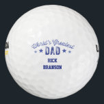 Le plus grand papa du monde de balle de golf perso<br><div class="desc">"Le plus grand papa du monde" avec le nom personnalisé balle de golf en bleu.  Customisez avec le nom de votre père.</div>