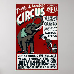 Le plus grand Poster vintage de cirque du monde