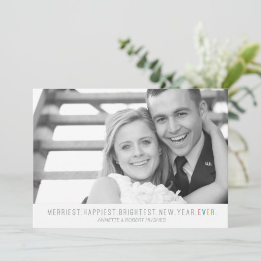 Le plus joyeux carte photo le plus lumineux le (Debout devant)