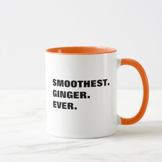 "Le plus lisse. Gingembre. Jamais." tasse de chat (Droite)