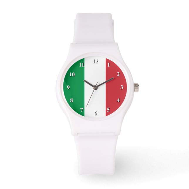 Le poignet du drapeau italien montre les hommes et (Recto)