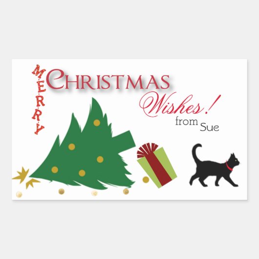 Le point de vue du chat sur les étiquettes cadeaux (Devant)