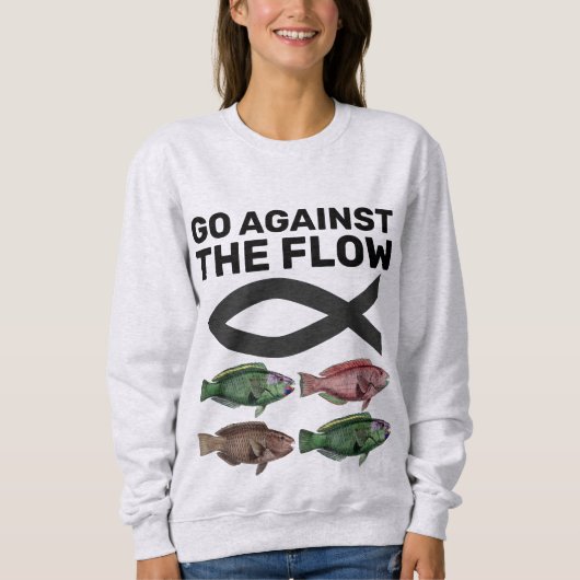 LE POISSON CHRÉTIEN VA CONTRE LES T-shirts FLOW (Devant)