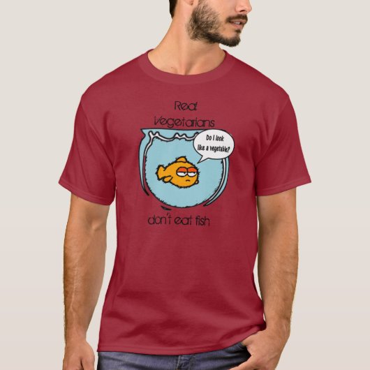 Le poisson n'est pas T-shirt foncé végétarien (Devant)