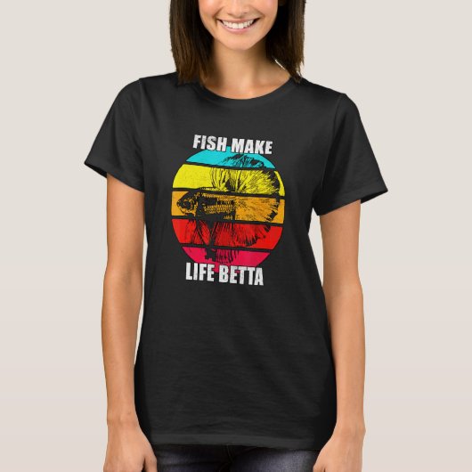 Le poisson rend la vie meilleure T-shirt de combat (Devant)