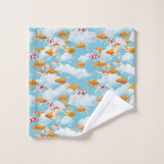 Le poisson rouge dans le ciel (Gant de toilette)