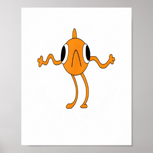 Le Poisson Steve Funny Oranje Vis Poster (Voorkant)