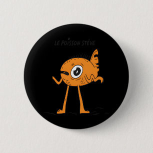 Le Poisson Steve Schattige & Grappig Ronde Button 5,7 Cm
