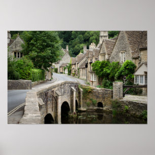 Le pont dans le château Combe, affiche BRITANNIQUE