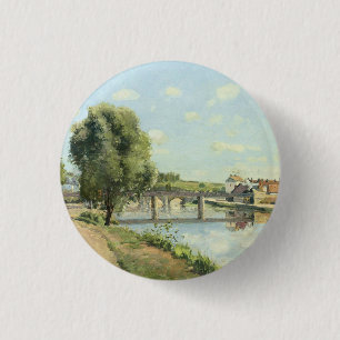Le Pont du Chemin de Fer Camille Pissarro Ronde Button 3,2 Cm