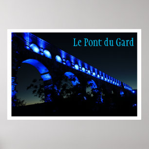 Le Pont du Gard Aqueduct Bridge, Parijs Frankrijk Poster