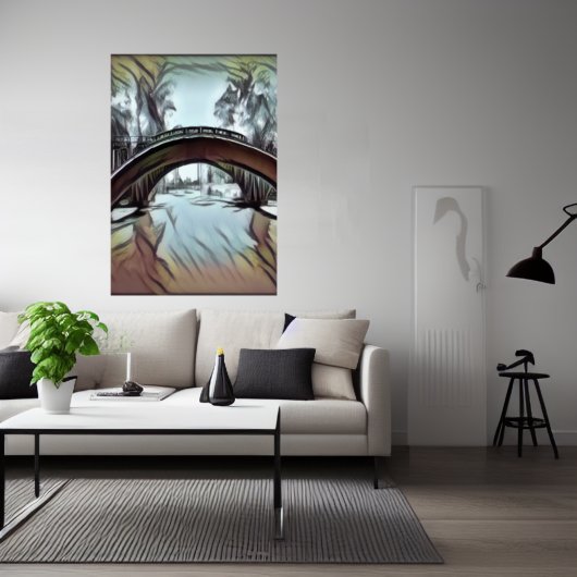 Le pont sur l'eau | AI Art Poster