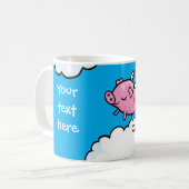 Le porc de vol danse sur la tasse personnalisable (Devant gauche)